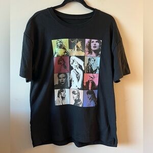 Taylor Swift The Eras Tour Concert Tee Merch Black Tee Medium